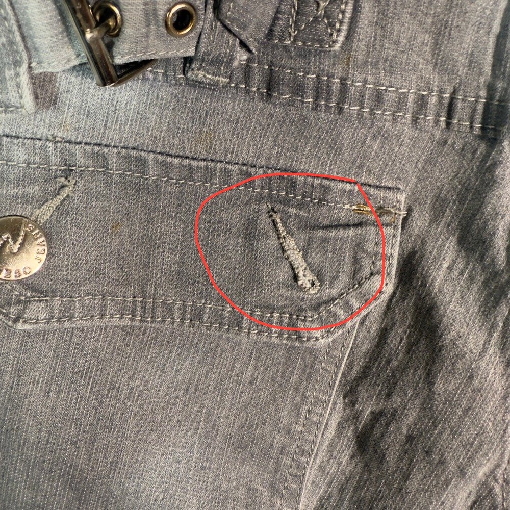 MEESO Premium Pants Gray Wash Buckle Accent Low Rise Women's Size‎ 9 - Picture 5 of 11